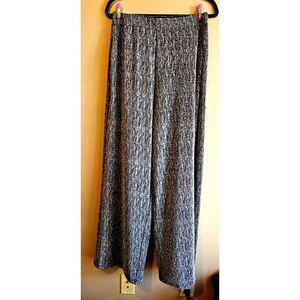 Lulumari Pants L Stunning Metallic Shimmer silver High Waisted Wide Leg Pull On